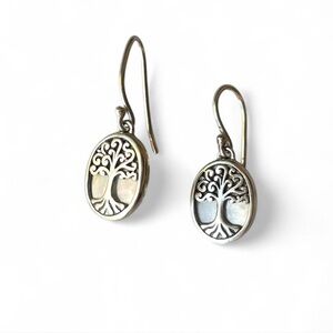 ATI Seashell & Sterling Silver Tree of Life Earrings